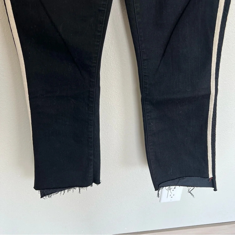 MOTHER Denim Insider Crop Step Fray Jeans Guilty Racer Black Casual Women’s 28 - Picture 6 of 14